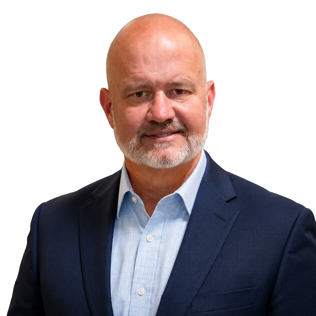 Scot Bradford, licensed insurance agent, in front of an American flag